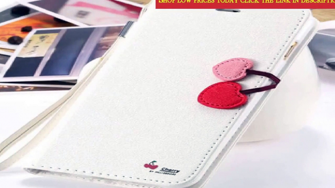 New 6 PCS 6 Color Cherry PU Leather Flip Case For Apple iPhone 6 Plus With Wallet & S