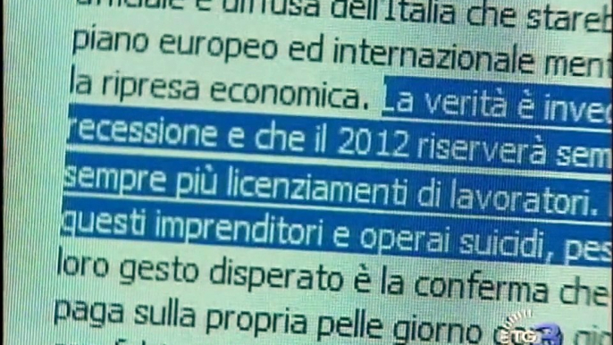 Sempre di più gl'imprenditori suicidi anche Taranto e Venezia 2012 03 10