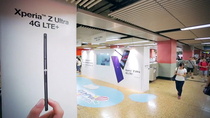 Sony Mobile - Ambient Showcase with Mega 65" Interactive Transparent TV at MTR Mong Kok Station