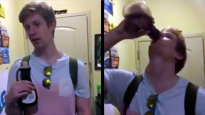 Drunk College Kid Chugs Bottle Of Maple Syrup In 40 Seconds