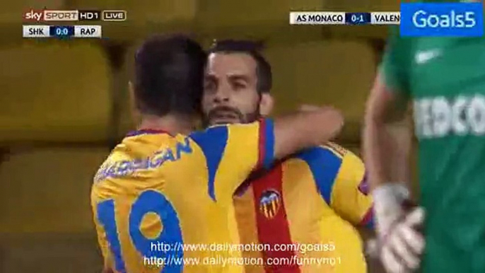 Alvaro Negredo Goal AS Monaco 0 - 1 Valencia Champions League 25-8-2015