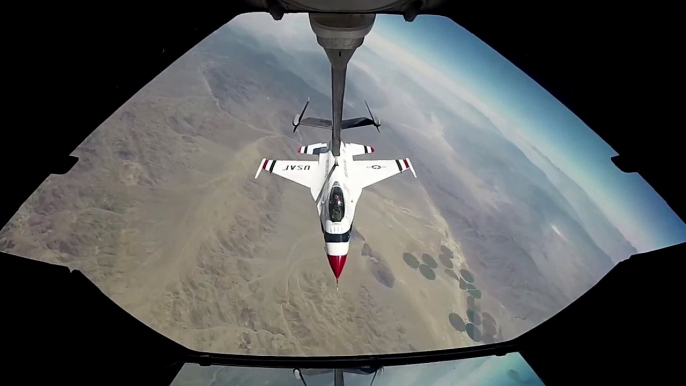 KC-10 Air Refuels USAF Thunderbirds Over Nevada