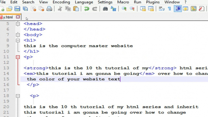 how to create a website in html using notepad adding color to website text_tutorial _10