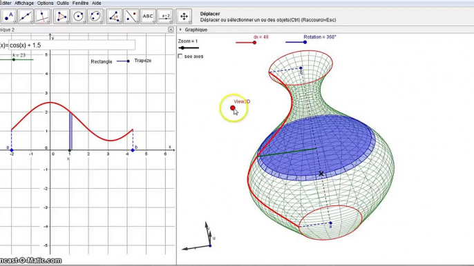 Solids by function of revolution (Geogebra 4.2)