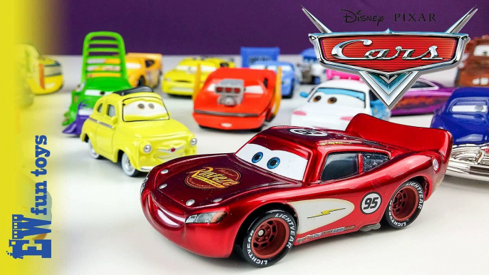 SpiderMan and Hulk having Fun With Disney Pixar Cars Lightning McQueen Custom Colors Blue