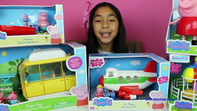 Peppa Pig Toys!! Speadboat Holiday Jet Campervan Playset Balloon Ride Peppa Pig|B2cutecupc