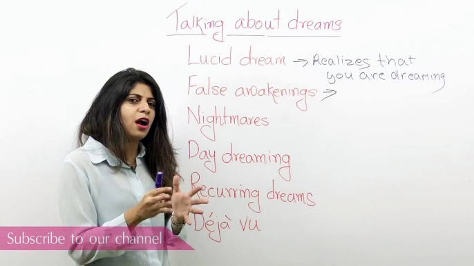 Talking about dreams in English – Free English speaking lesson