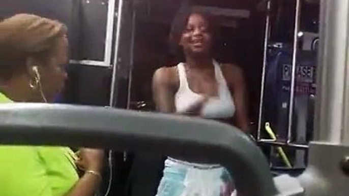 Philly SEPTA bus: Drunk female annoys the wrong old man