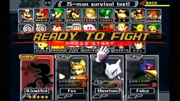 Super Smash Bros Melee: Super Sudden Death 25 stock match