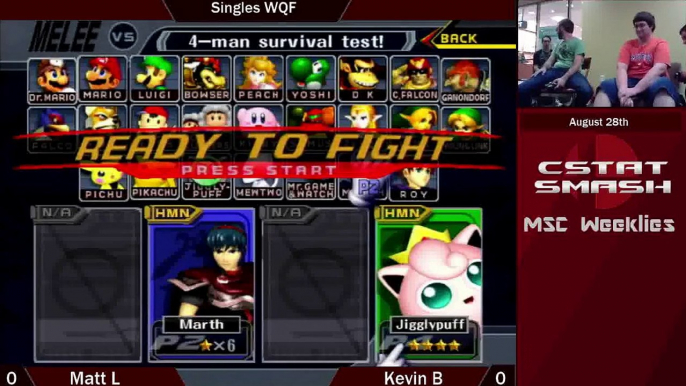 MSC 8-28 Singles WQF - Matt L. (Marth) vs. Kevin B. (Jigglypuff)