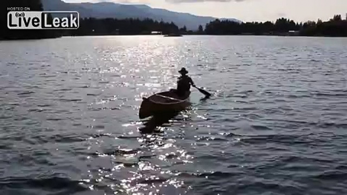 Naked Guy Tackles Guy In A Canoe