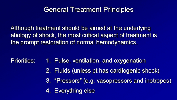 Shock: Lesson 3 - General Treatment Principles