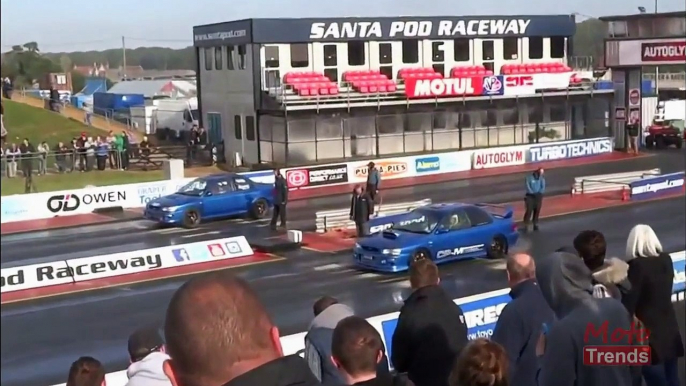 Subaru Impreza WRX Vs WRX STI Drag Race