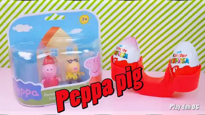 Surprise Eggs Playdoh  Peppa pig unboxing Toys Kinder surprise eggs