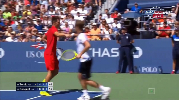 Bernard Tomic vs Richard Gasquet || US Open 2015 |HD|