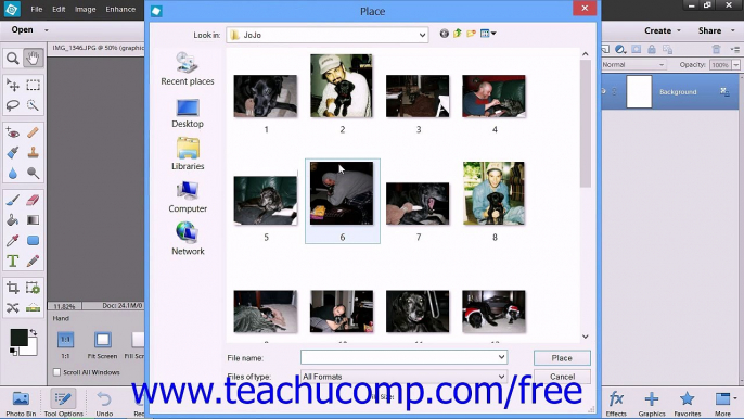 Photoshop Elements 12 Tutorial Placing Files Adobe Training Lesson 4.5