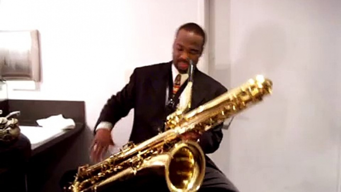 James Carter playing IW bass saxophone