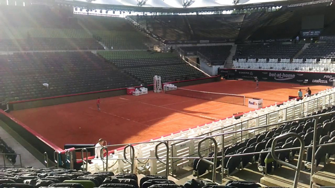 Rafael Nadal's cousins playing tennis in the centre court after the end of final of Hamburg 2015 - 1