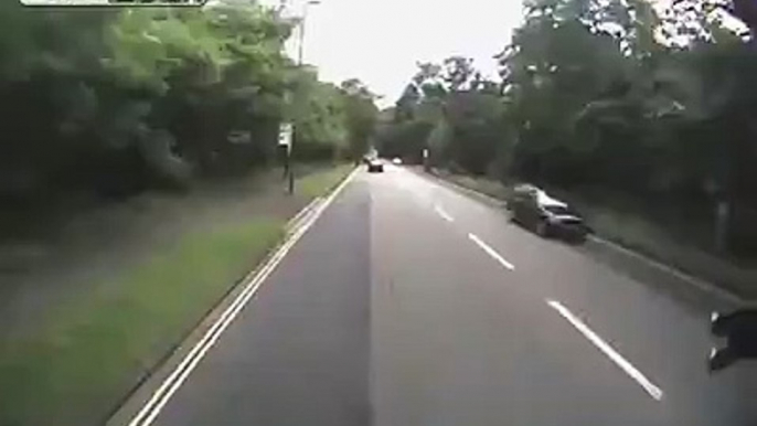 Cyclist almost wiped out by HGV