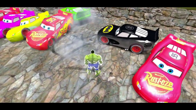 Colors Lightning McQueen! Hulk, Spiderman, Superman & Iron Man CARS SMASH PARTY! Disney Pixar Cars