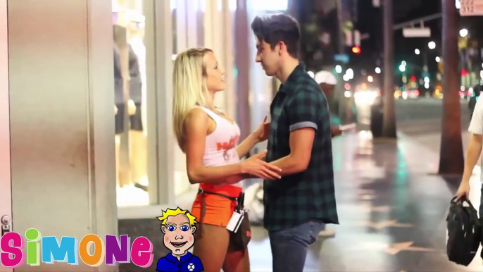 Kissing Prank - Australian Trick - KISSING HOOTERS WAITRESSES AT WORK! 2015 kissing pranks