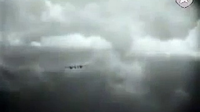 Squadron of German Messerschmitt Bf-110 twin engine heavy fighter aircraft attack.HD Stock