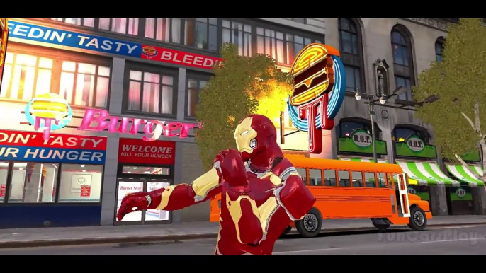 Ironman Wheels on the Bus Go Round and Round Super Hero Nursery Rhymes for Children