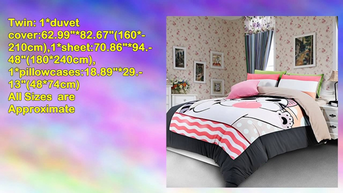 Memorecool Home Textile Japanese Anime Cartoon Kids Bedding Set Cute