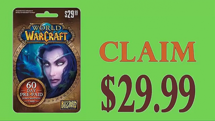 World of Warcraft 60-Day Subscription gift card online generator free with Proof 2015 method