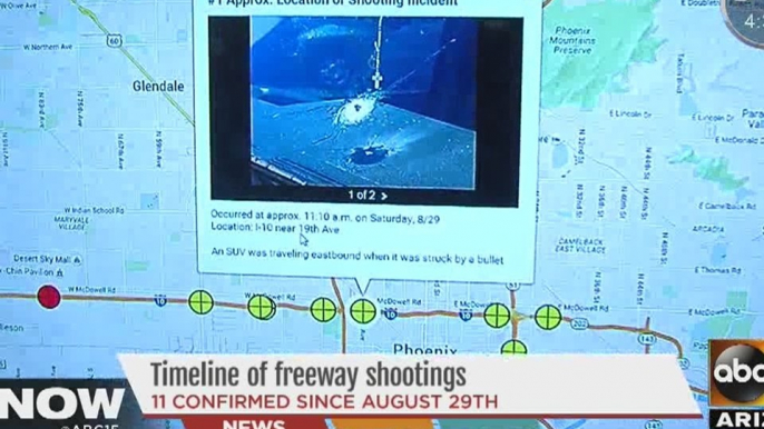 Timeline of freeway shootings in Phoenix