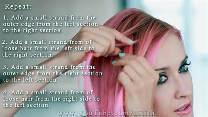 Inside out french fishtail braid tutorial - everyday hairstyle for medium long hair