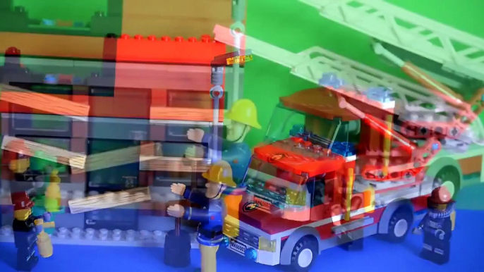 New Fireman Sam   Lego Fire Engine Shop Fire Children's Animation Story