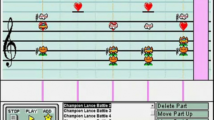 Champion Lance Battle from Pokemon G/S/C (Mario Paint)