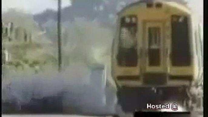 motor cycle rider get hit by train