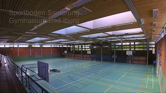 Sportboden Sanierung Gymnasium Bad Iburg - timelaps Video