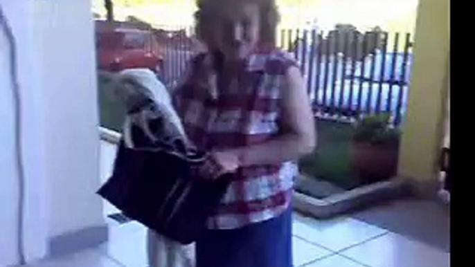 Dog humping a old lady