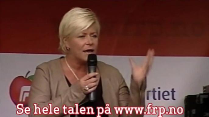 Siv Jensen avslutter Valgtur 2009  i Spikersuppa (Hjortedammen) den 12.  september