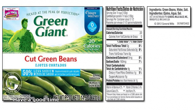 calories in canned green beans