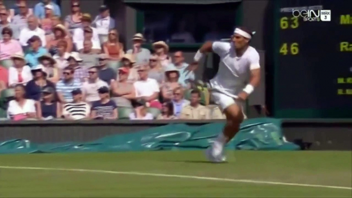 Rafael Nadal Hits Two Sensational Falling Passing Shots vs Klizan - Wimbledon 2014 [HD]