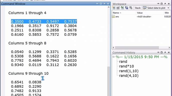 10 MATLAB RANDOM MEAN MEDIAN SYSMS