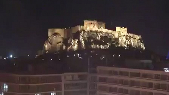 Burning of the Christmas Tree in Athens Greece