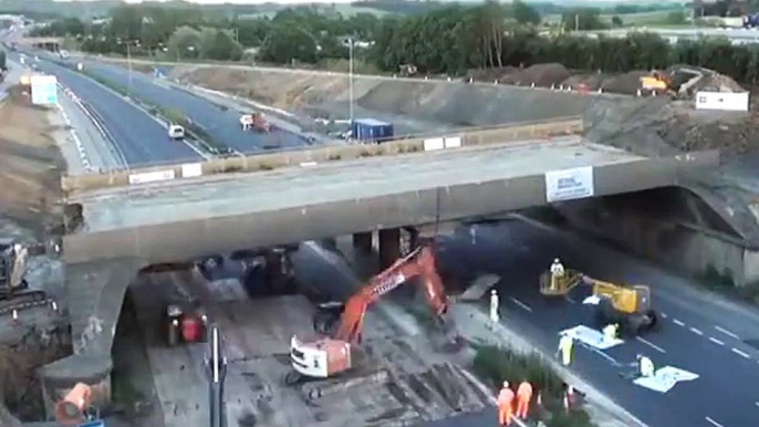 LiveLeak.com - Time lapse bridge demolition over night