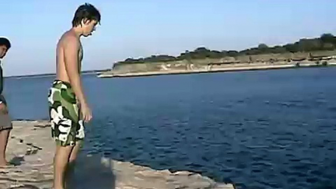 Cliff jumping at Lake Whitney, TX