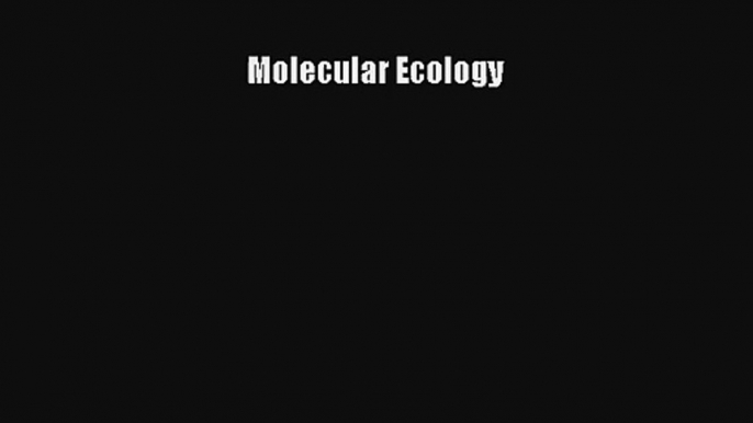 AudioBook Molecular Ecology Online