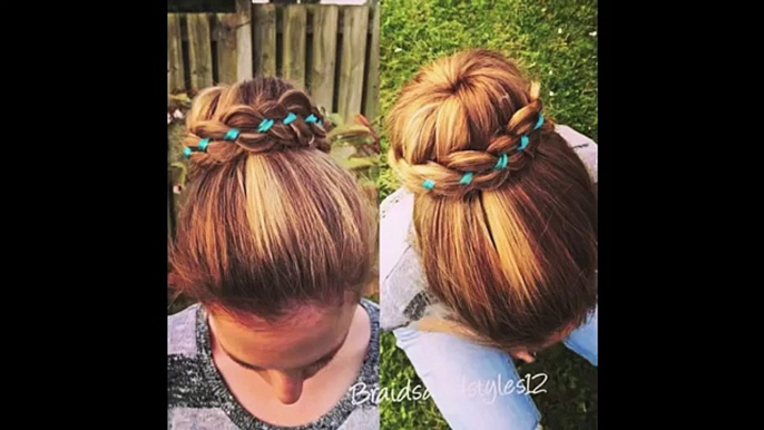 4 Strand Lace Braid Bun Updo hair tutorial