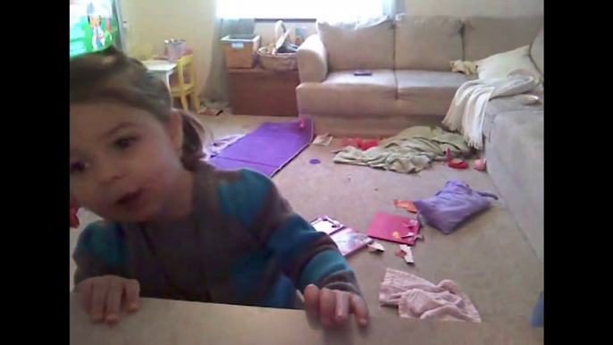 Cute Toddler Thinks Webcam Is Another Girl