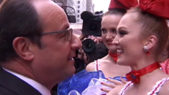 Comment des danseuses du Moulin rouge éclipsent le but de la visite de Hollande aux Etats-Unis