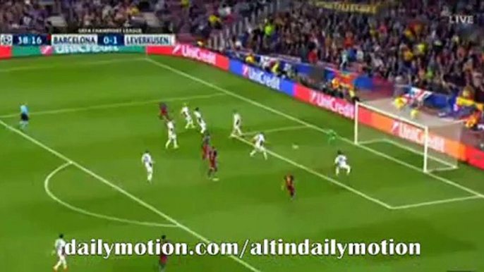 Neymar Fantastic Shot hits the POST - Barcelona vs Bayer Leverkusen - Champions League - 29.09.2015