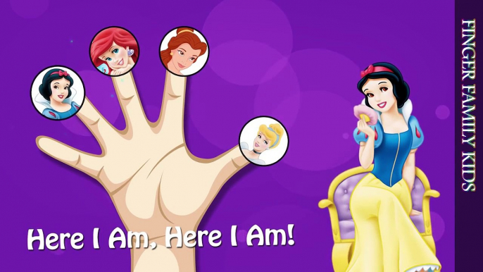 Finger Family Song Disney Princess Cinderella Belle Ariel Snow White Aurora Nursery Rhyme