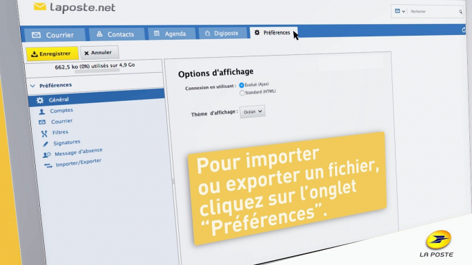 Laposte.net : comment importer ou exporter des contacts ?